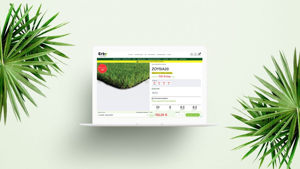 Mock-up ecommerce erba sintetica Erby
