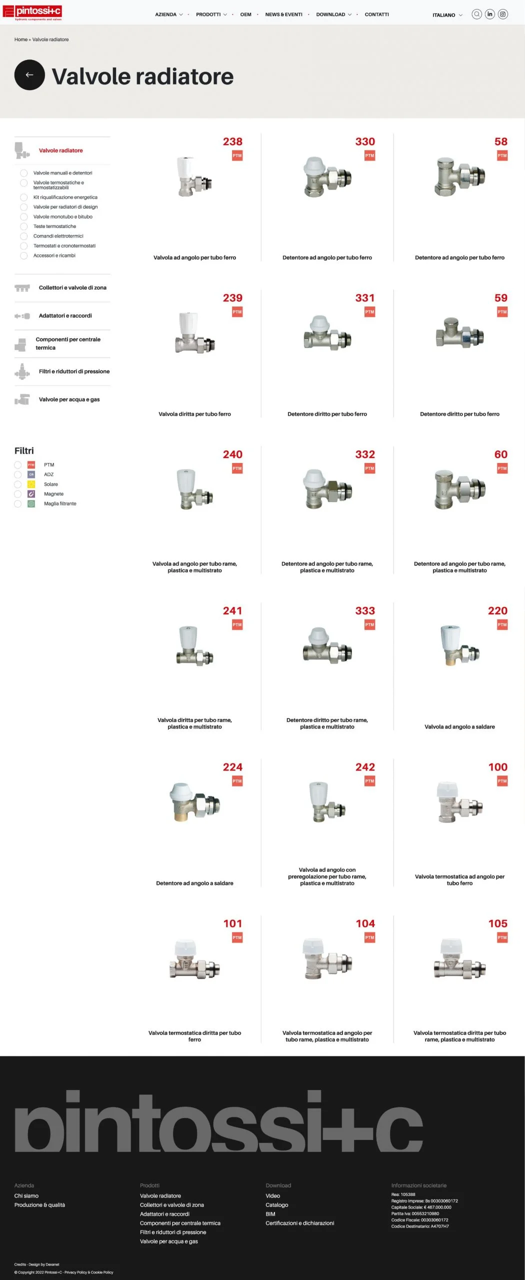 Dexa: realizzazione sito web per Pintossi+C mockup 3