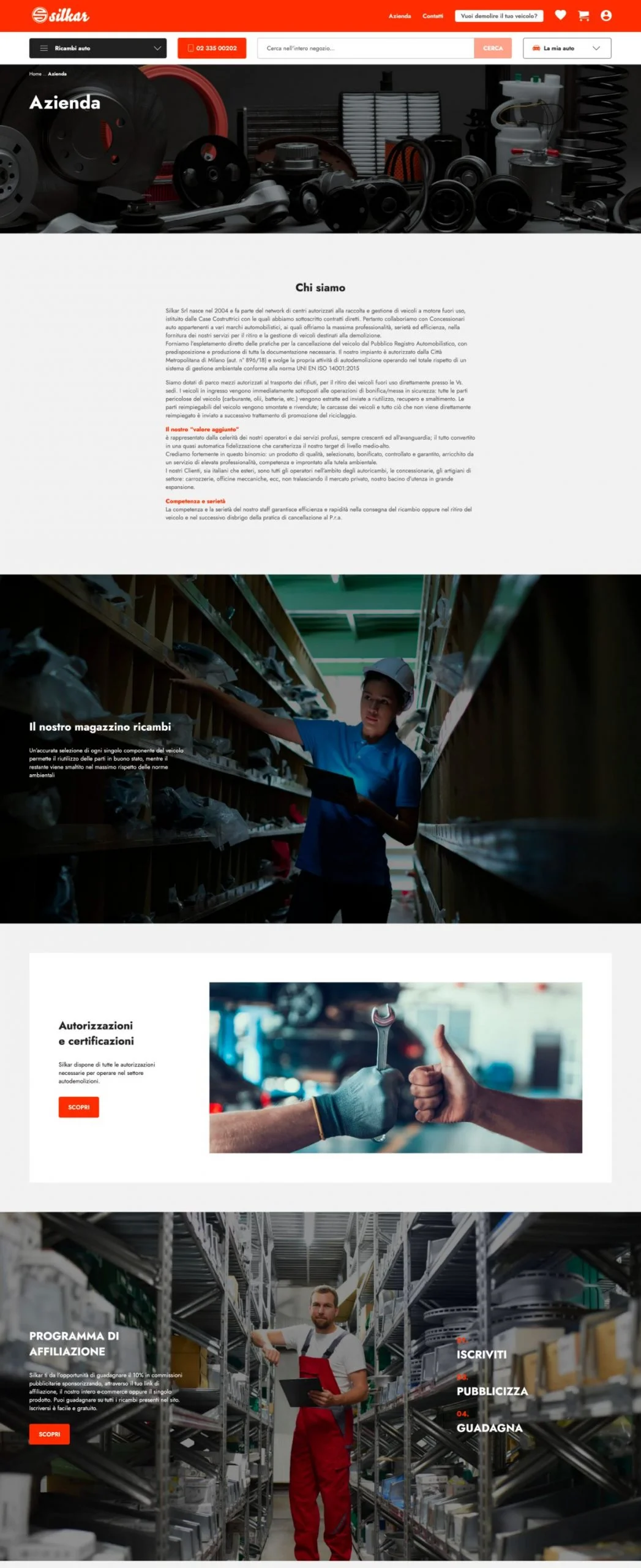 Dexa: mockup 3 realizzazione sito web per Silkar