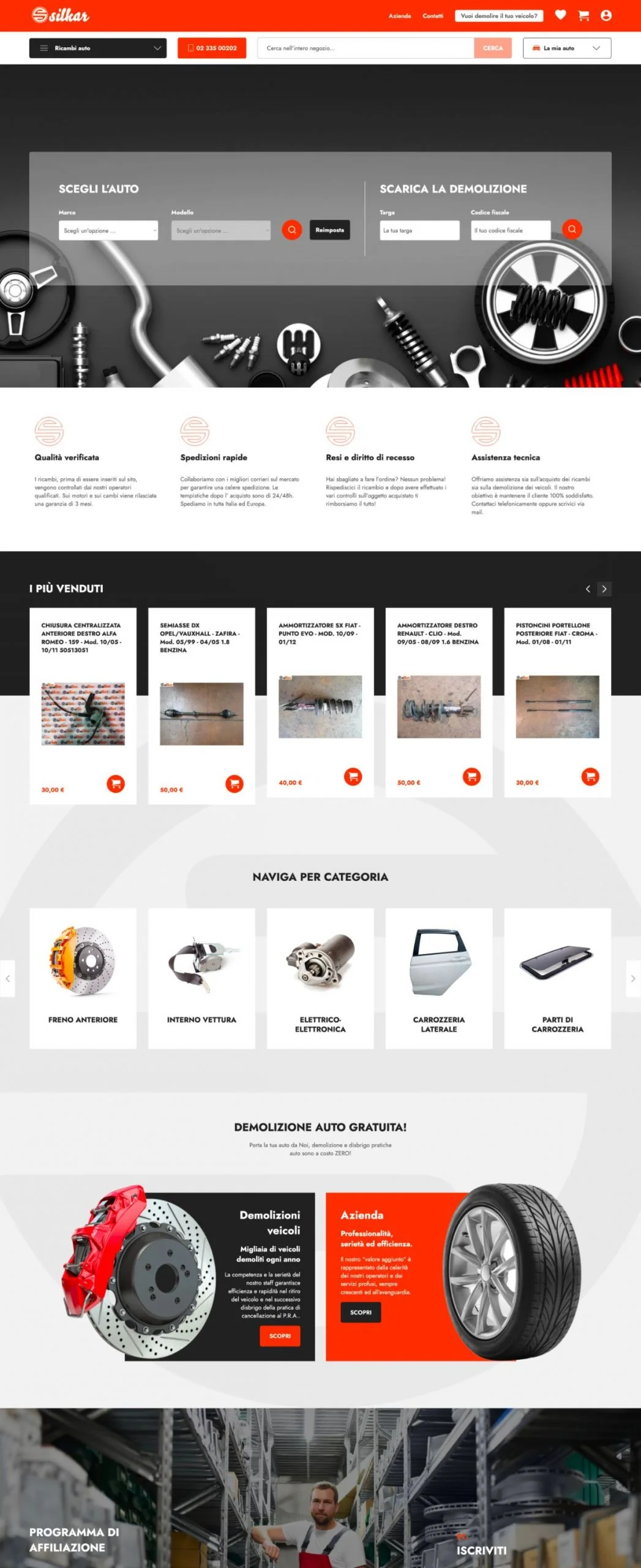 Dexa: mockup realizzazione sito web per Silkar