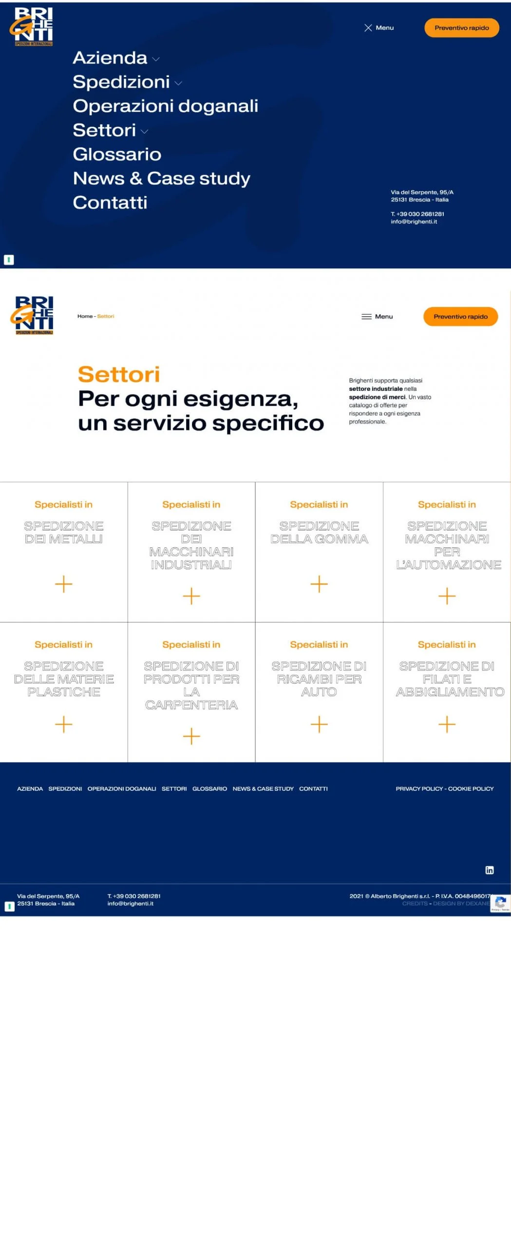 Dexa project mockup 3 realizzazione sito web per Brighenti