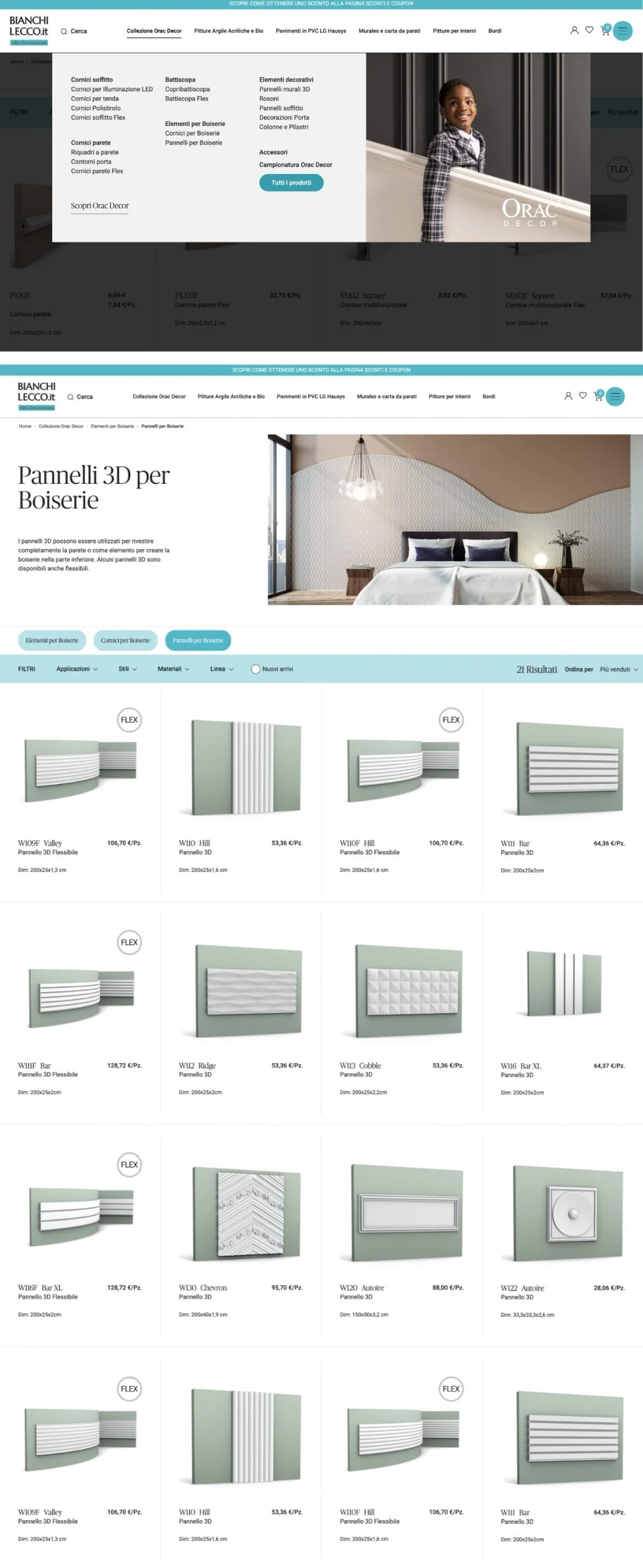 Dexa: mockup 3 realizzazione sito web per Bianchi Lecco