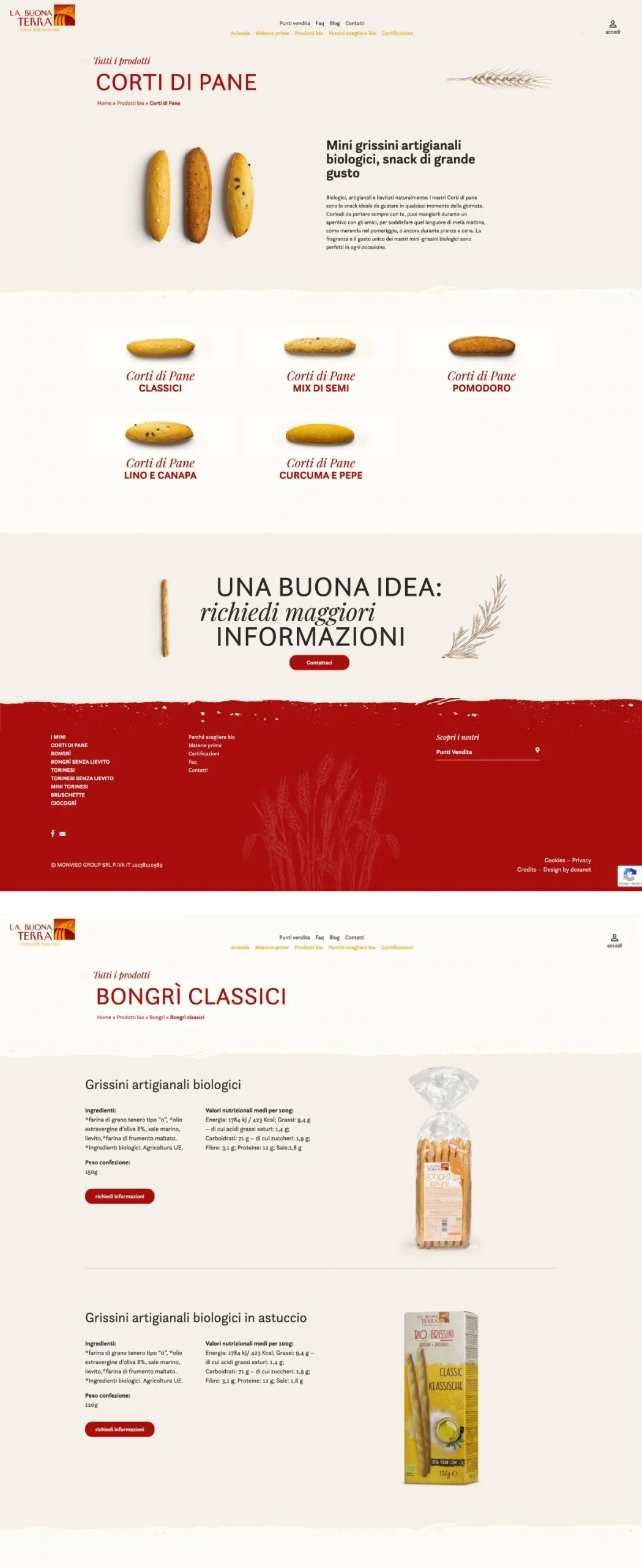 Dexa: mockup 3 realizzazione sito web La Buona Terra