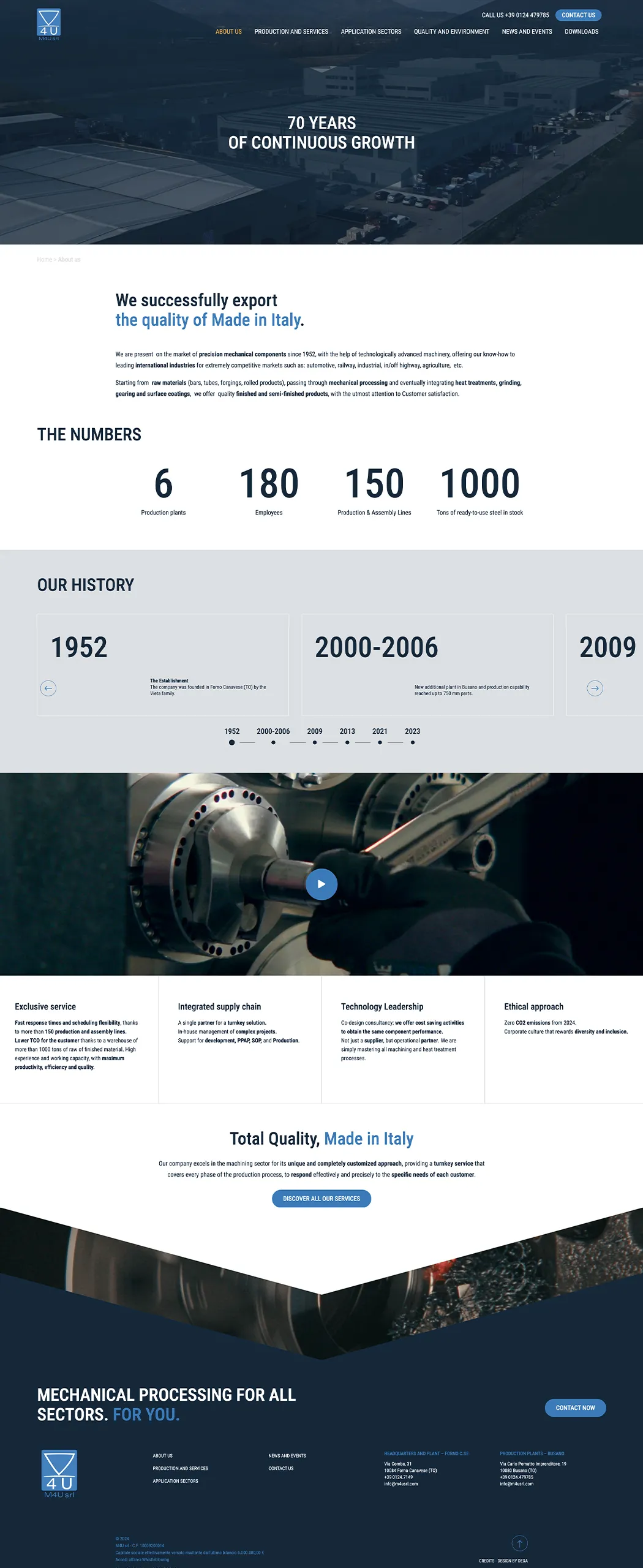 azienda meccanica m4u web design sito
