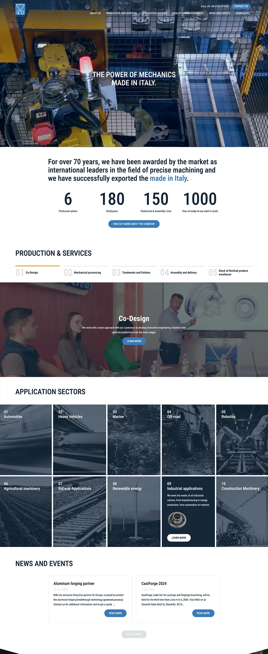 azienda meccanica m4u web design sito