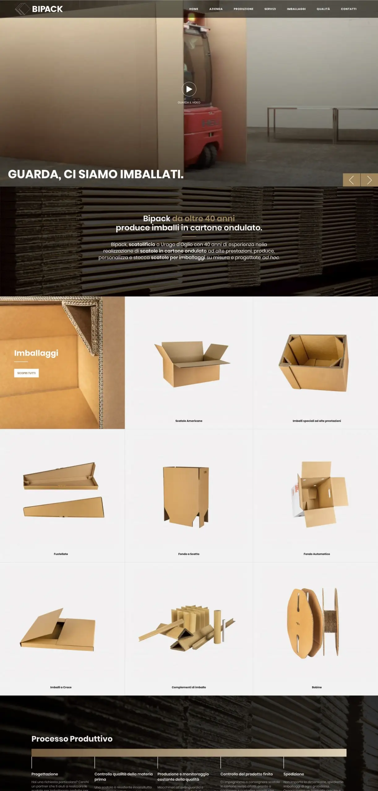 Dexa: mockup realizzazione sito web per Bipack