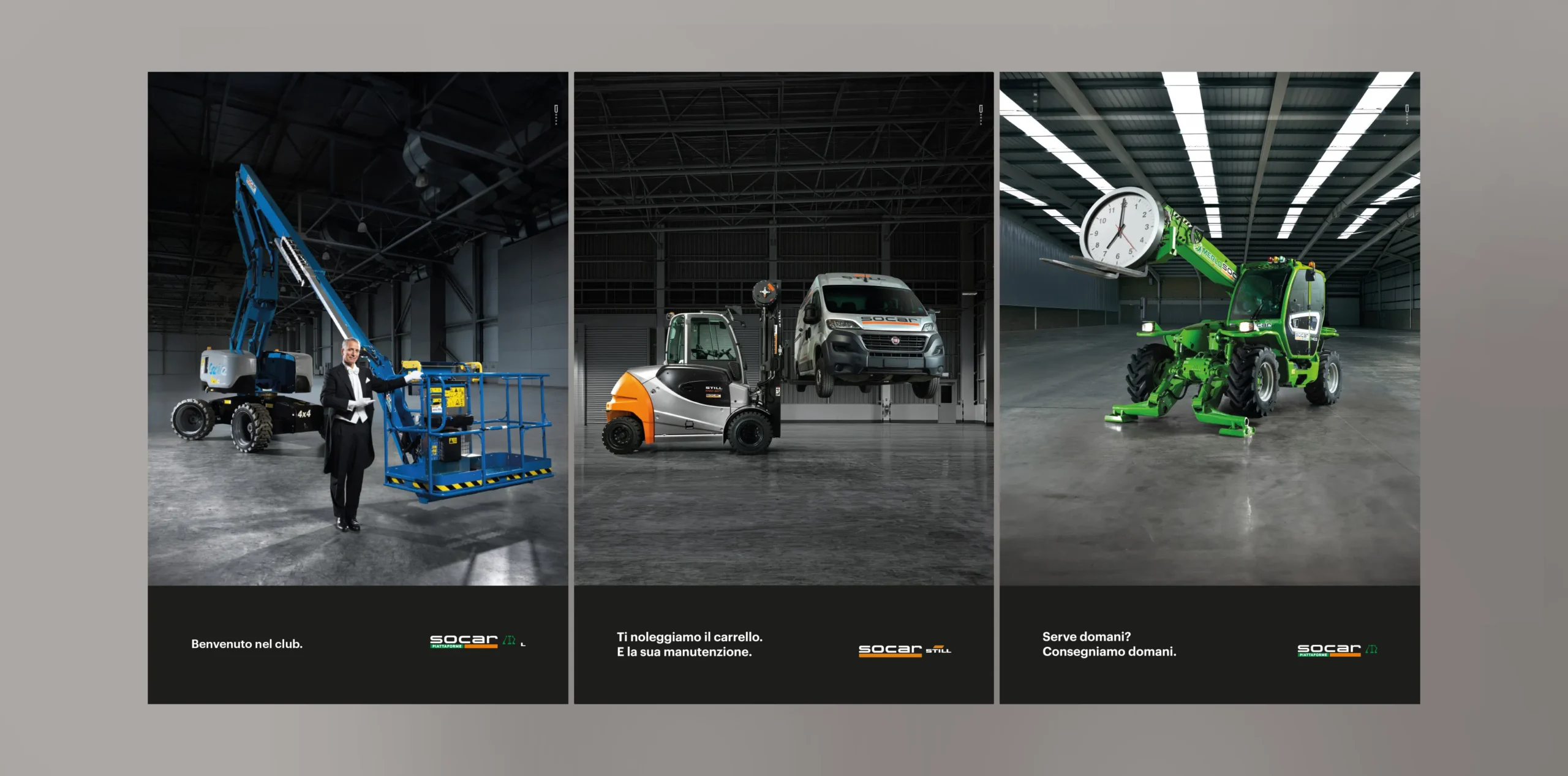 campagna di comunicazione socar carrelli elevatori piattaforme