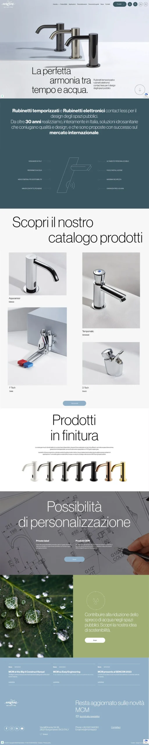 design sito internet desktop mcm rubinetteria