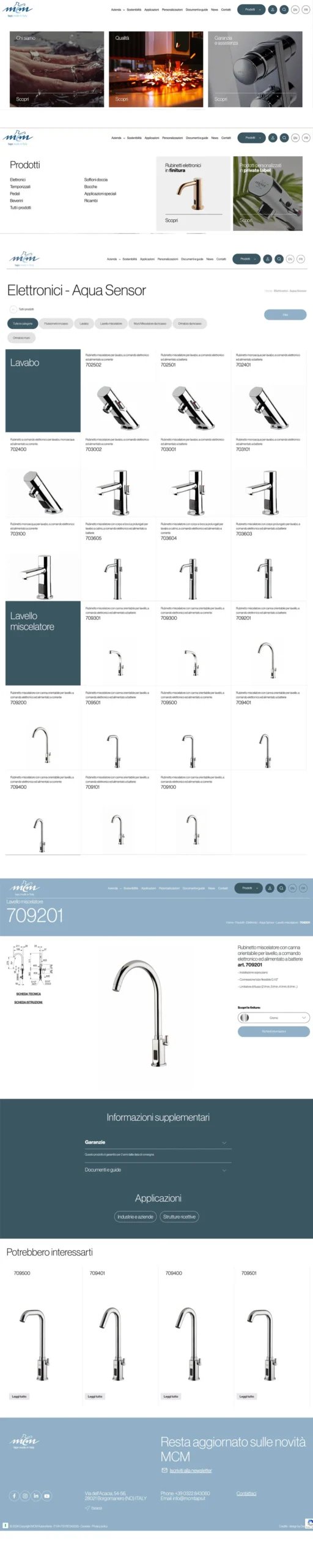 design sito internet desktop mcm rubinetteria