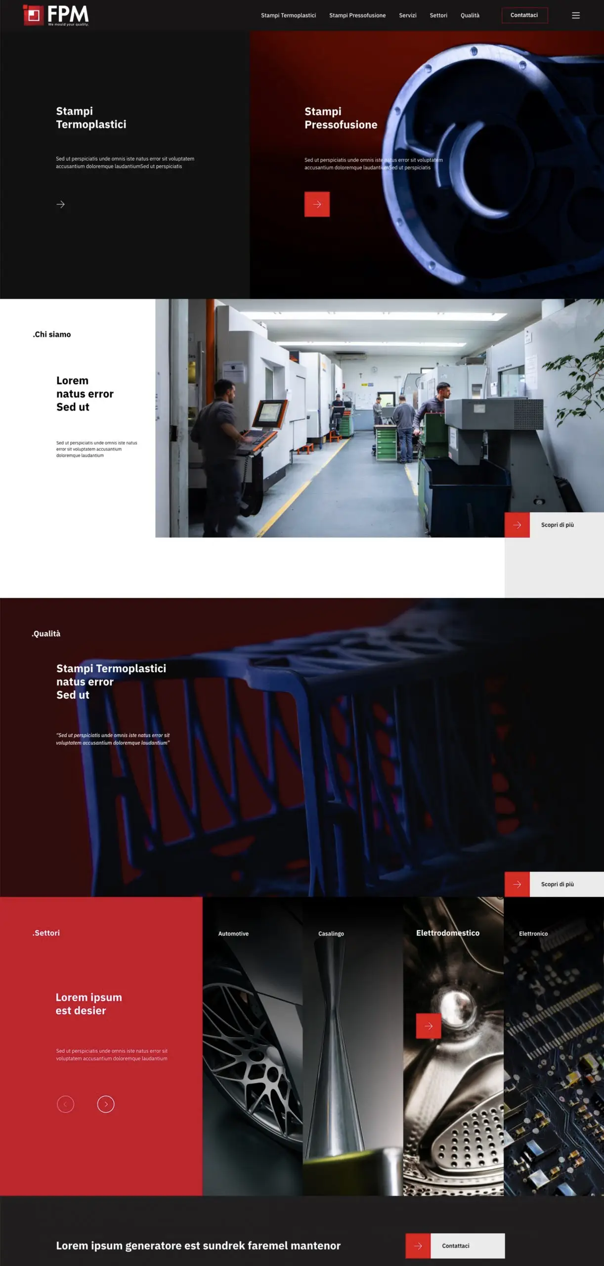 Dexa project mockup realizzazione sito web per FPM Stampi