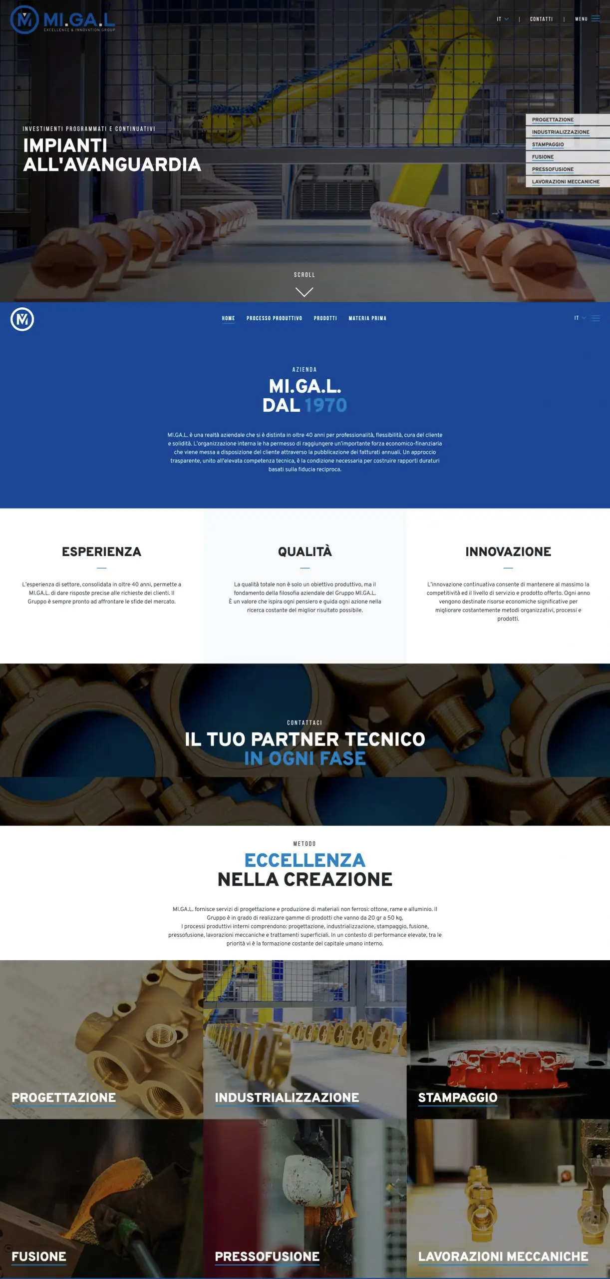 Dexa: mockup realizzazione sito web per MI.GA.L