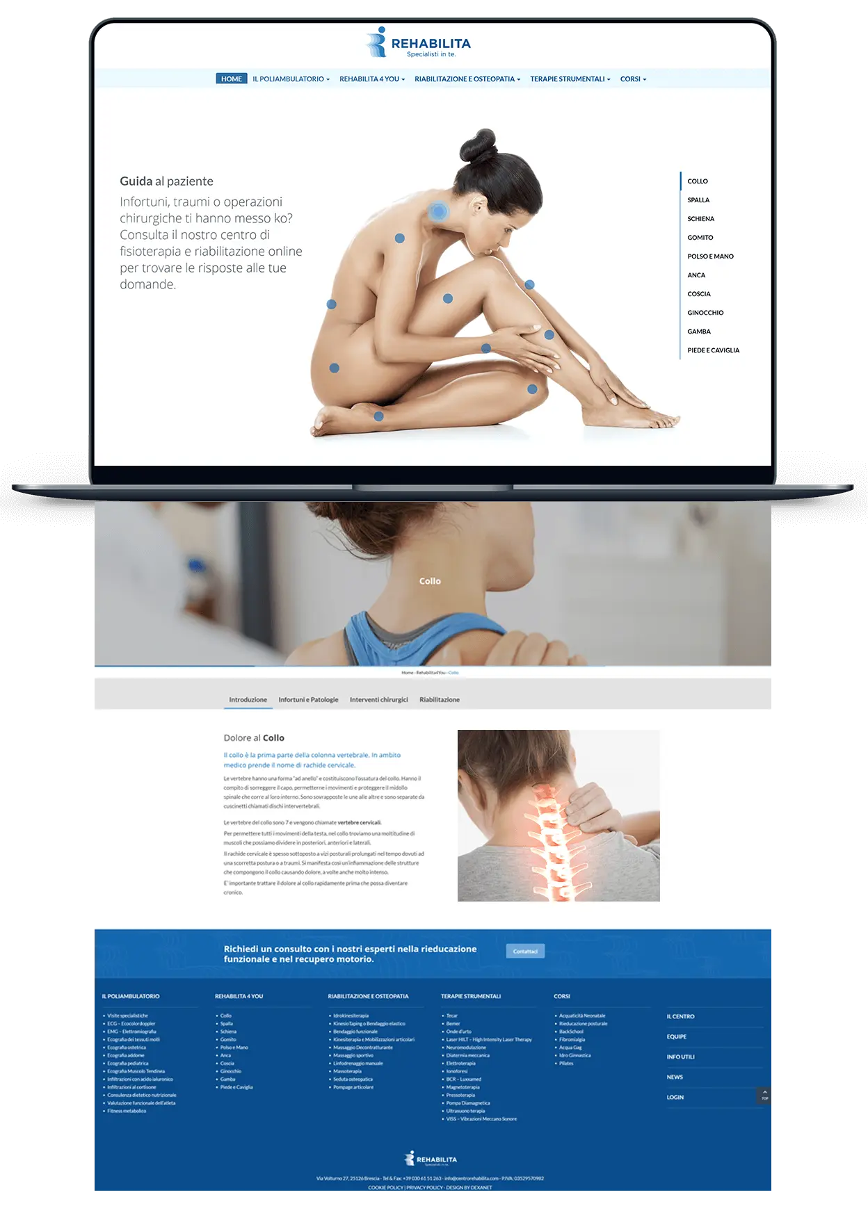 Dexa project realizzazione sito web per Rehabilita