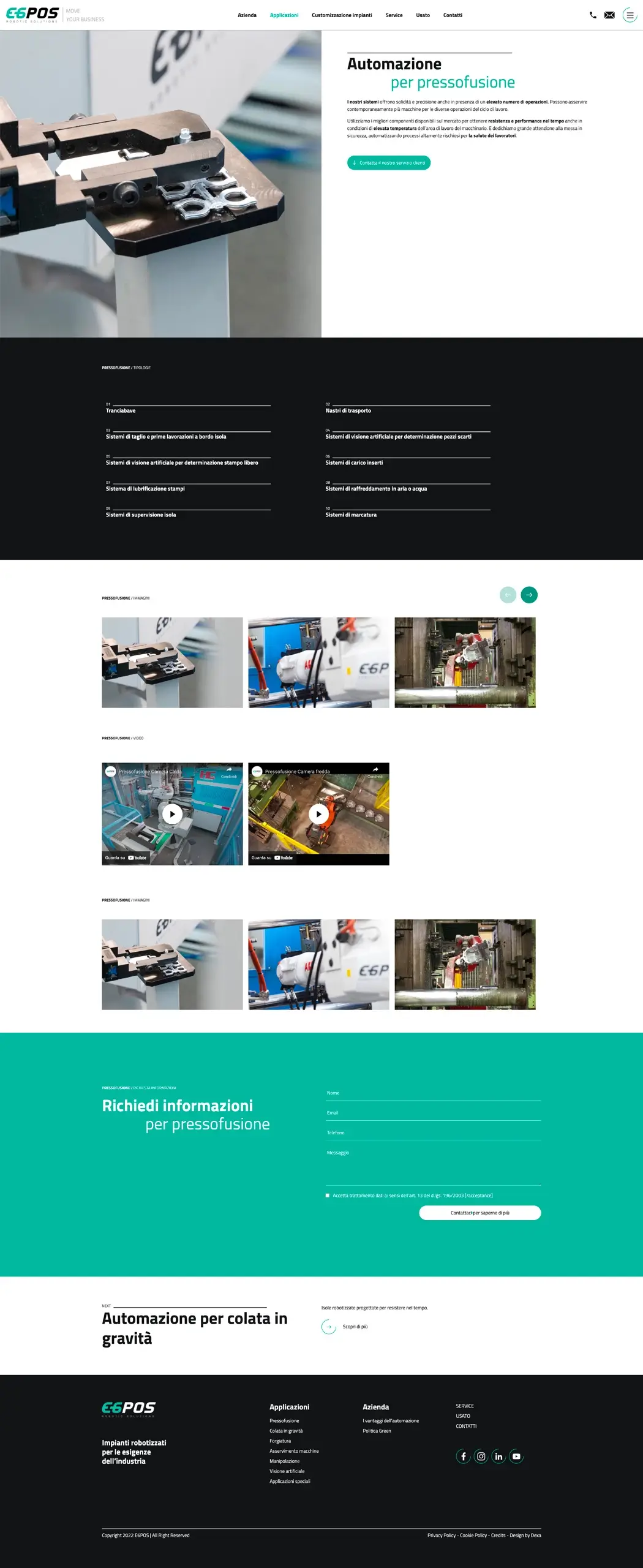 sito robotica automazione industriale e6pos