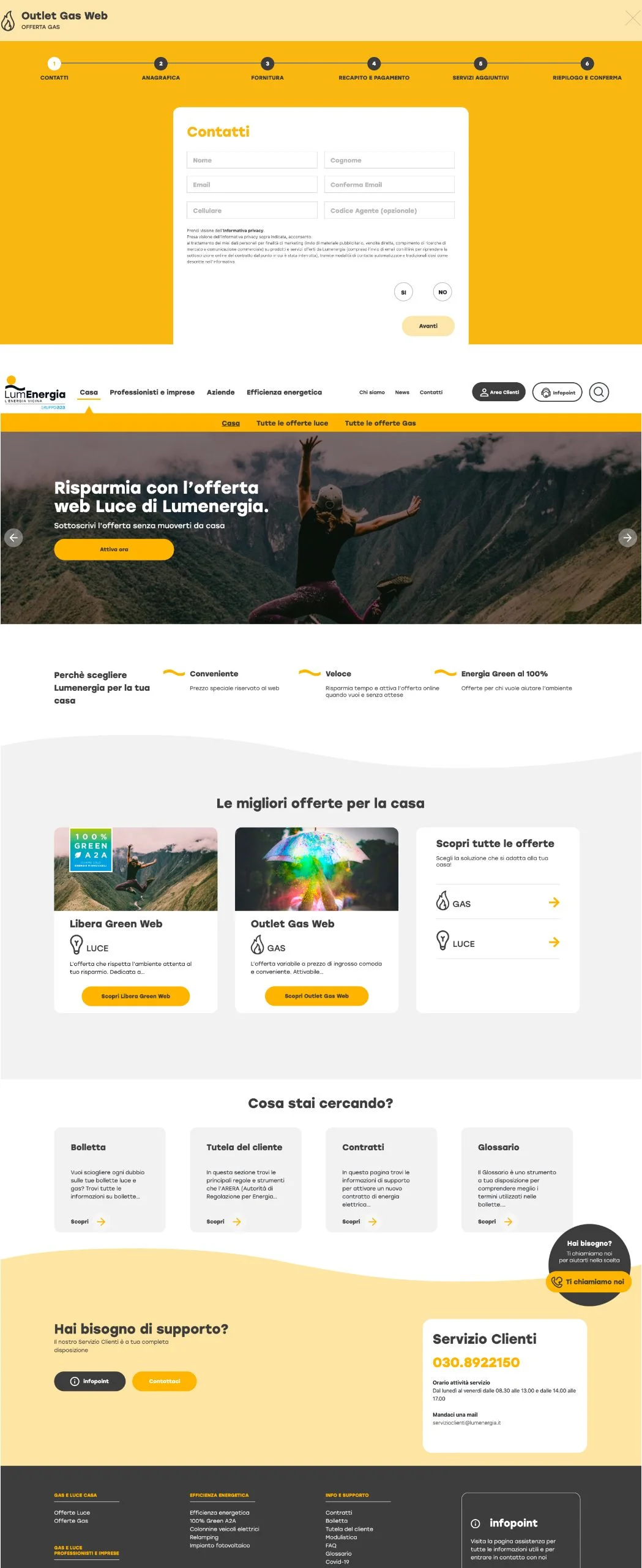 Dexa: mockup 2 realizzazione sito web per Lumenergia