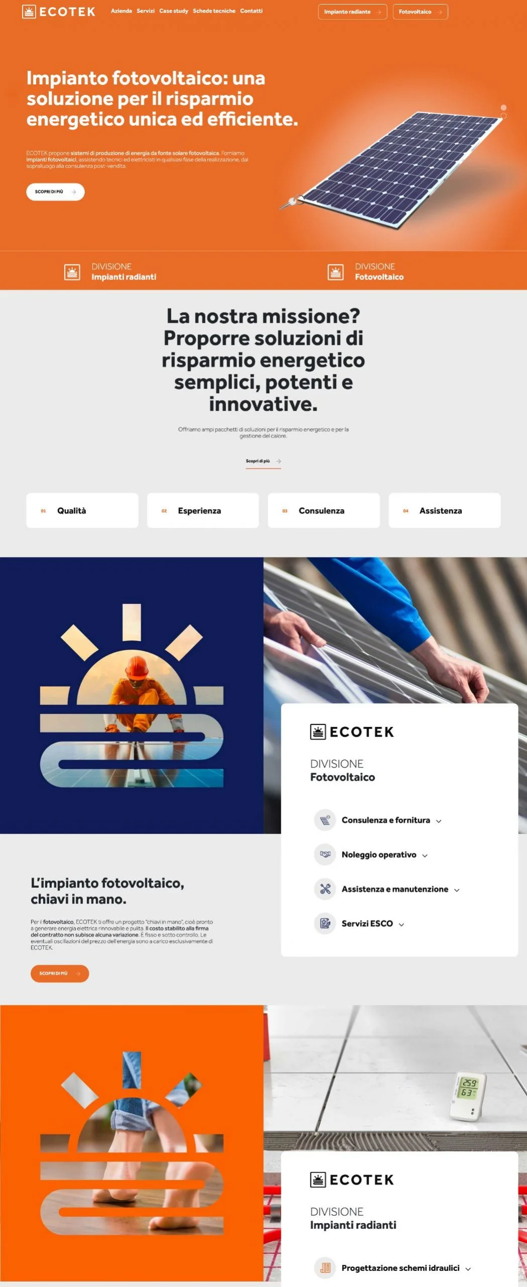 Dexa project mockup sito web Ecotek
