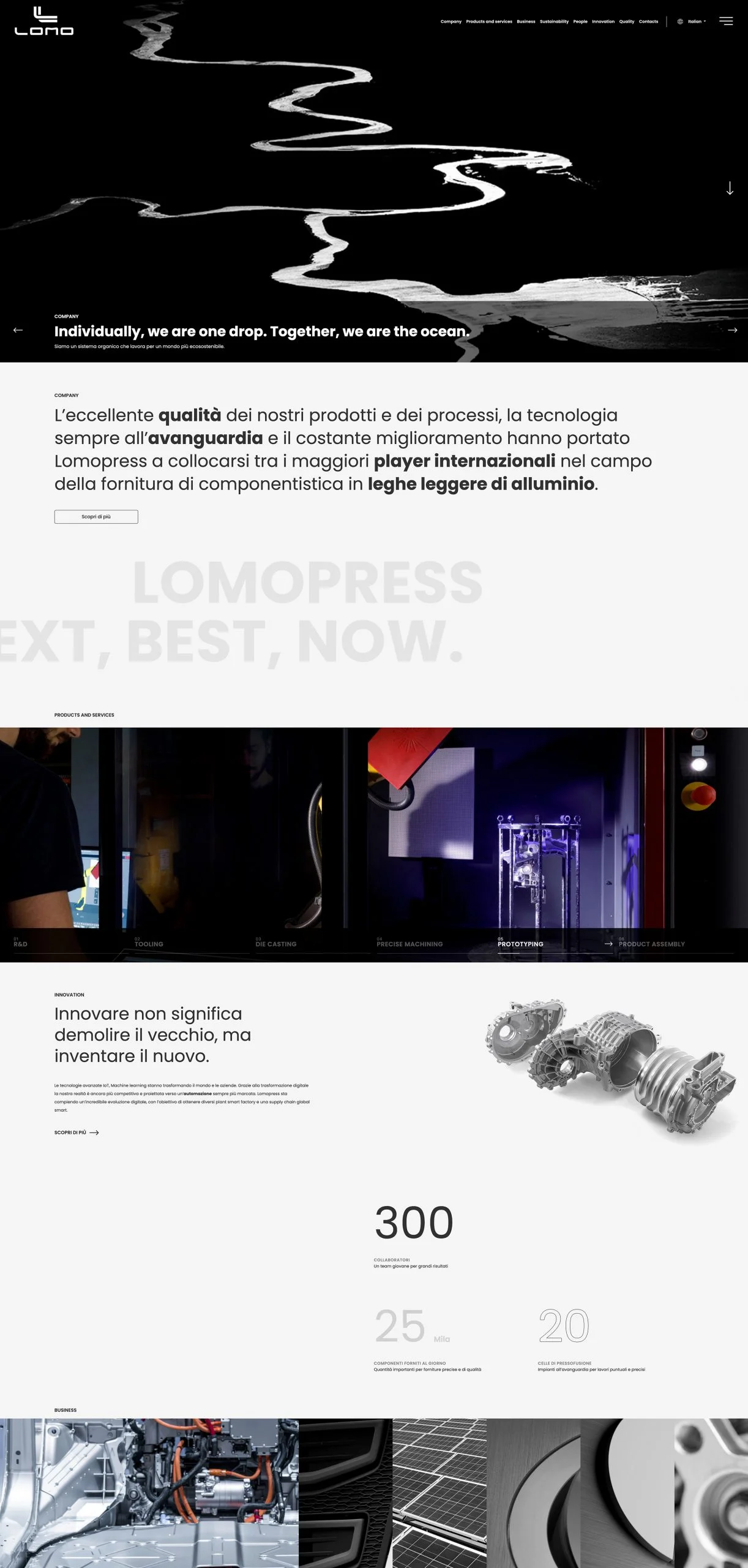 Dexa: mockup realizzazione sito web per Lomopress