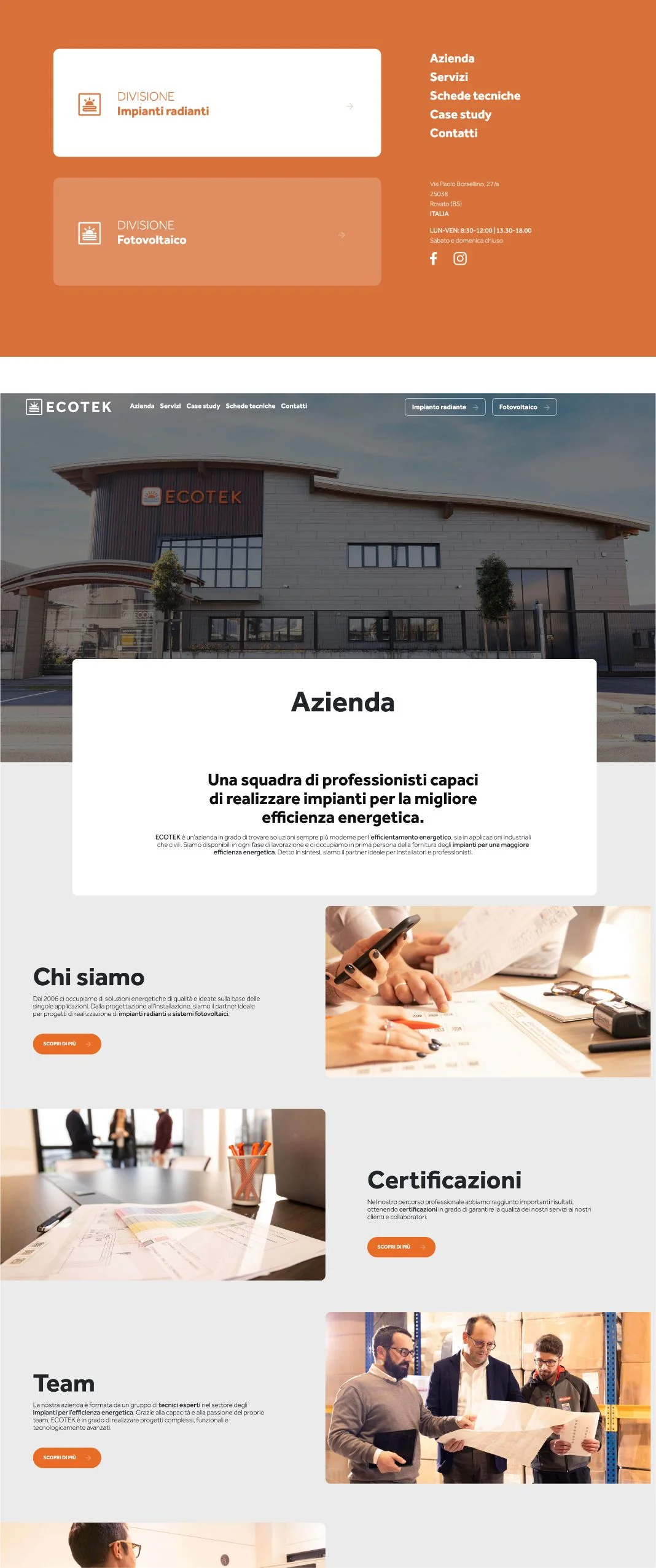 Dexa project mockup sito web Ecotek 2