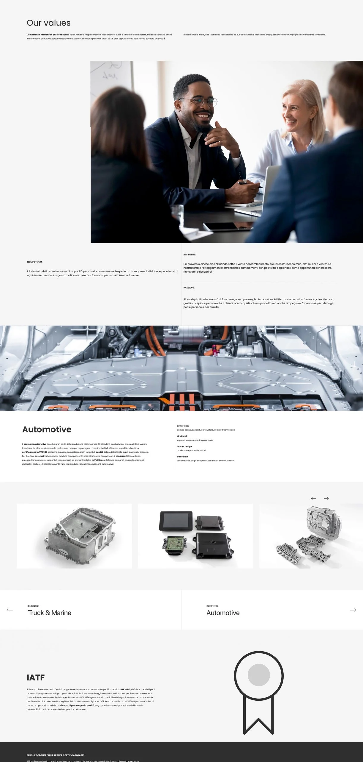 Dexa: mockup 3 realizzazione sito web per Lomopress