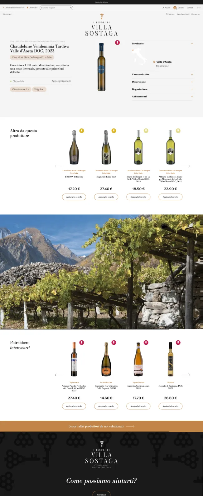 sito web tesori villa sostaga ecommerce vini