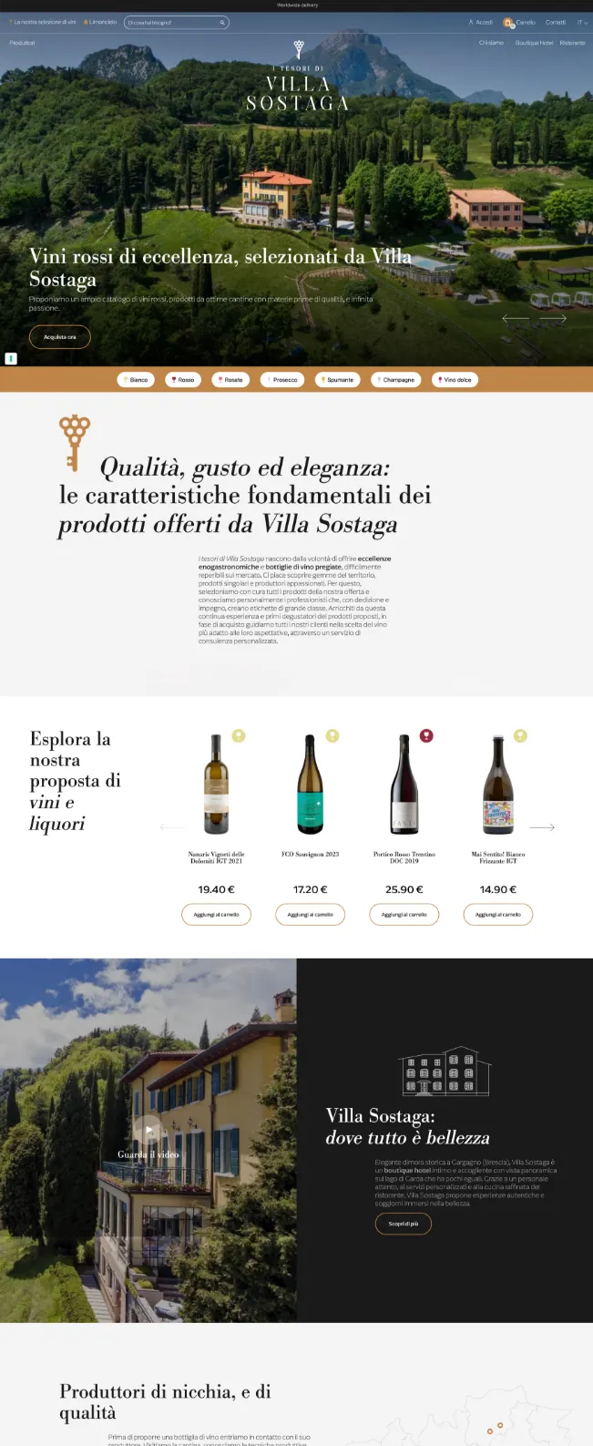 sito web tesori villa sostaga ecommerce vini