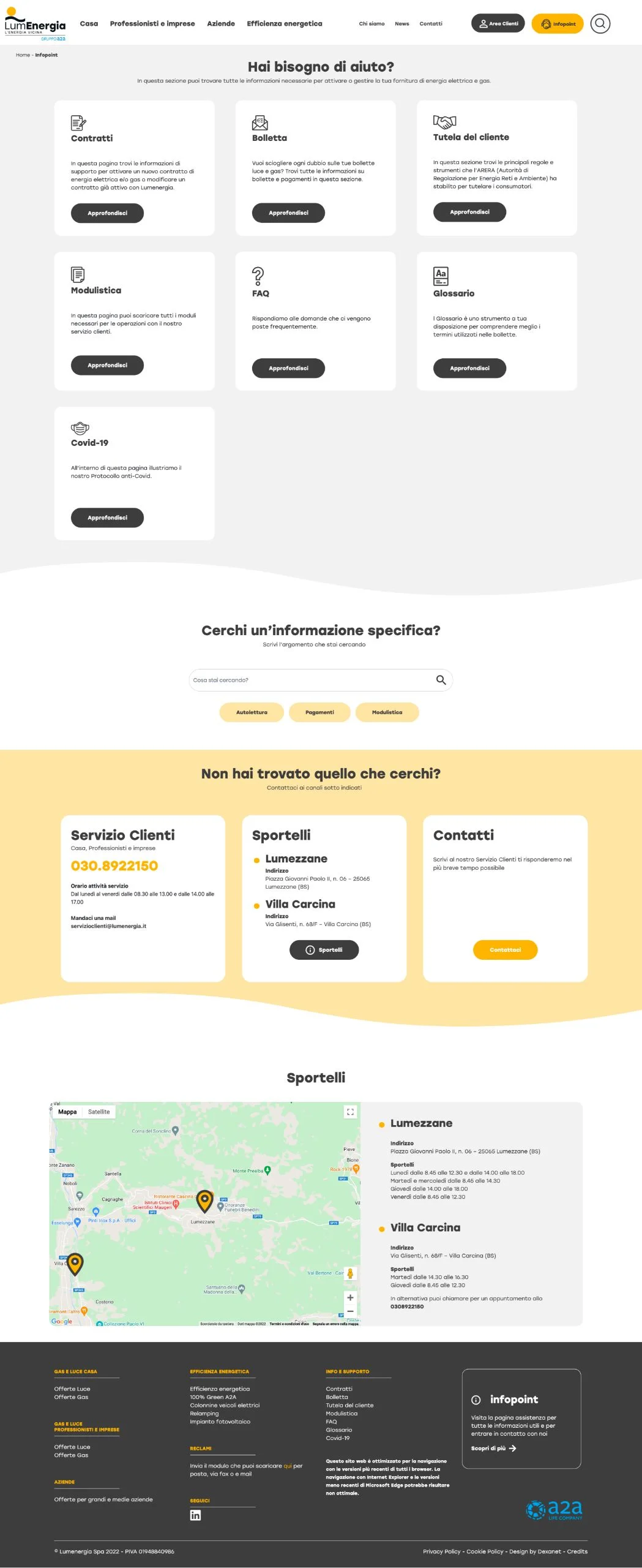 Dexa: mockup 3 realizzazione sito web per Lumenergia