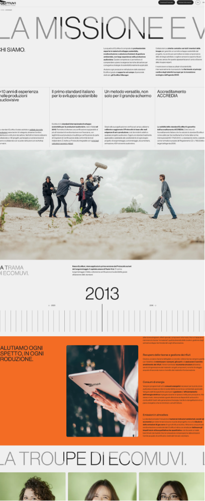 web design sito sostenibilita produzioni audiovisive ecomuvi