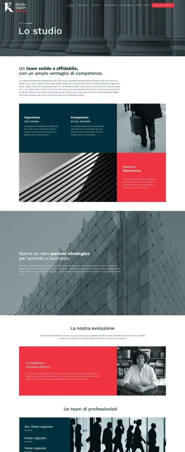 web design sito avvocato lavoro studio legale riviera