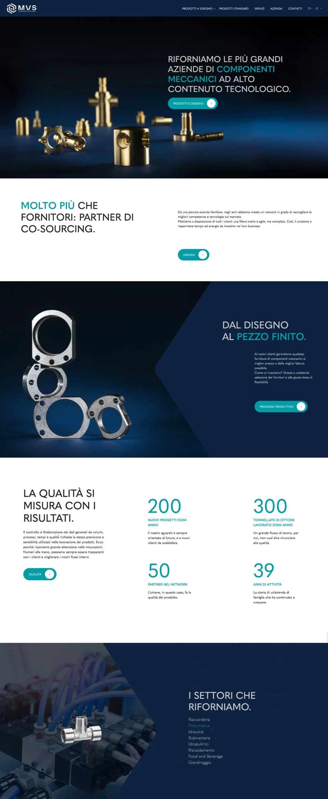 Web Design Sito Azienda Componenti Meccanici Mvs