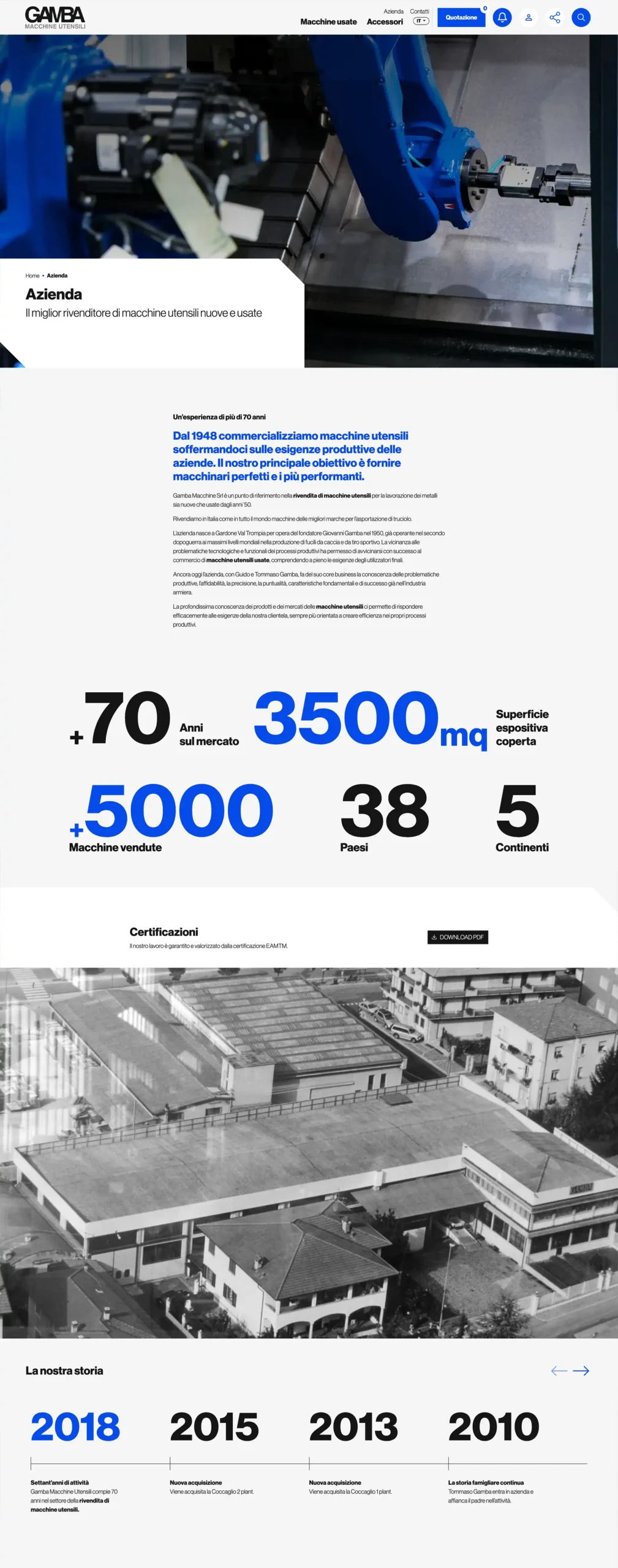 web design sito rivendita macchine utensili