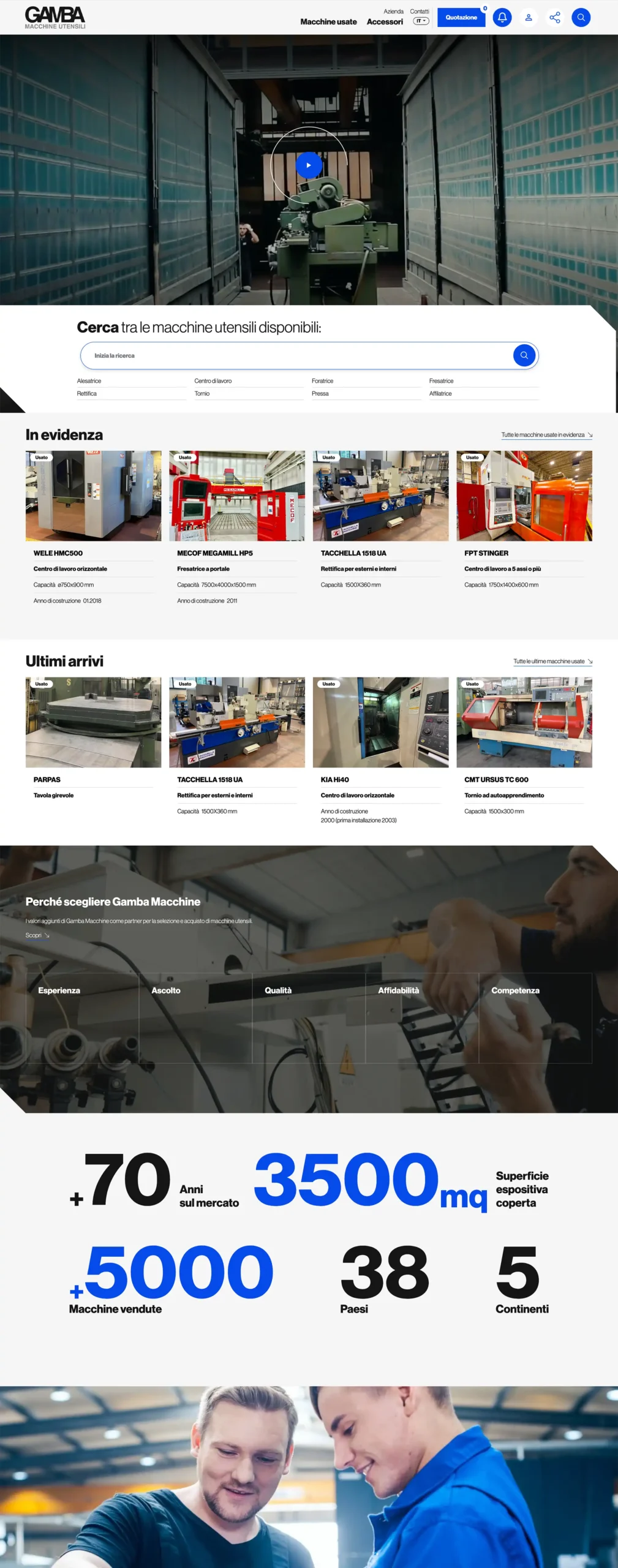 web design sito rivendita macchine utensili